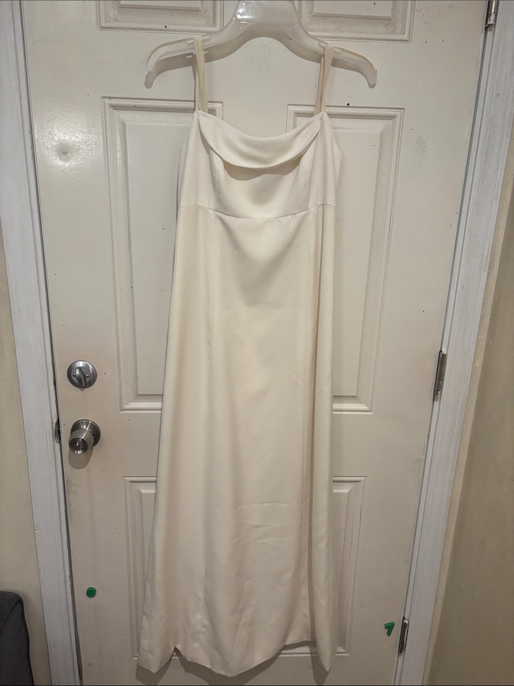 Vera Wang Ivory Cowl-Neck Maxi Slip Dress